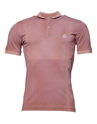 Polo rosa con cuello y corona, manga corta