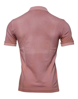 Polo rosa con cuello y corona, manga corta