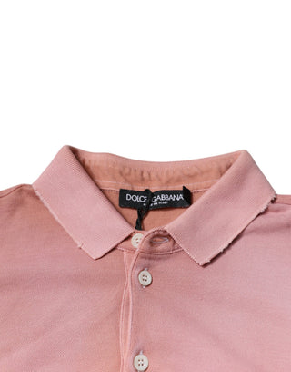 Polo rosa con cuello y corona, manga corta