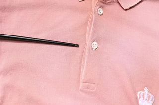 Polo rosa con cuello y corona, manga corta