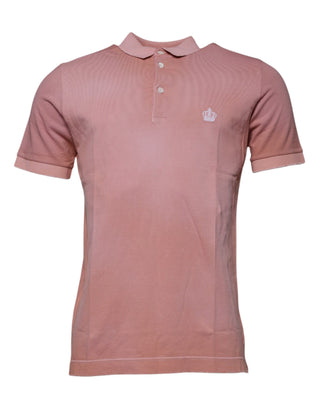 Polo rosa con cuello y corona, manga corta