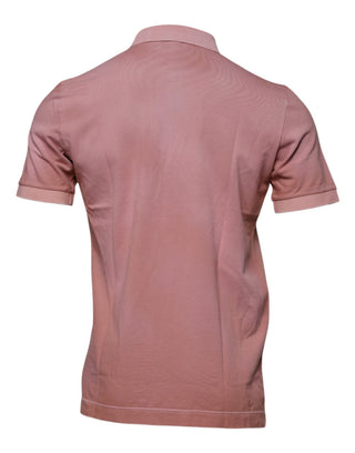 Polo rosa con cuello y corona, manga corta