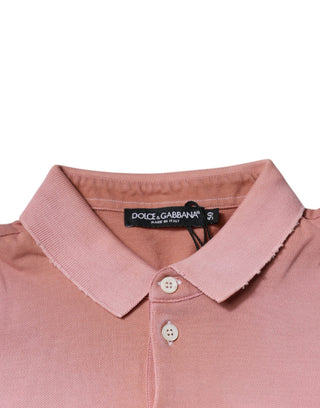 Polo rosa con cuello y corona, manga corta
