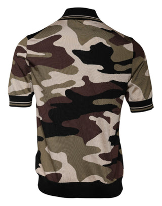 Mehrfarbiges Tarn-Poloshirt mit Kragen