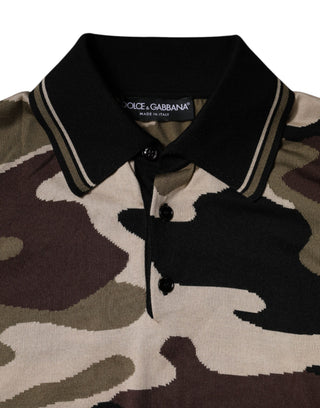 Mehrfarbiges Tarn-Poloshirt mit Kragen