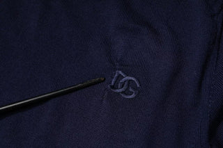 Blauer DG Logo Wollpullover mit Rundhalsausschnitt