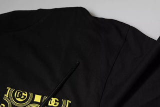 Camiseta de algodón de manga corta con estampado de logo negro