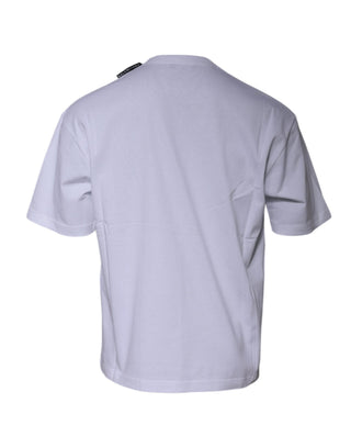Weißes Logo T-Shirt aus Baumwoll-Jersey mit Rundhalsausschnitt und kurzen Ärmeln