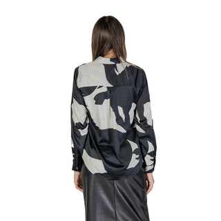 Schwarze Bluse aus recyceltem Polyester