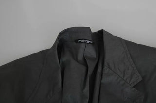 Gray Cotton Single Breasted Formal Blazer