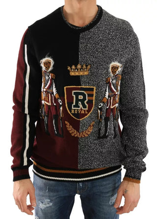 Mehrfarbiger KING Knight Monkey Pullover aus Kaschmirwolle