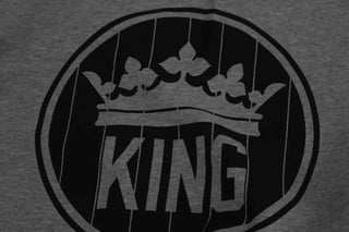 Suéter de algodón gris con estampado Crown King  