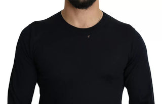 Schwarzes Kaschmir-Sweatshirt mit Rundhalsausschnitt