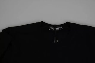 Schwarzes Kaschmir-Sweatshirt mit Rundhalsausschnitt