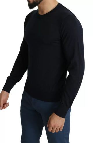 Schwarzes Kaschmir-Sweatshirt mit Rundhalsausschnitt