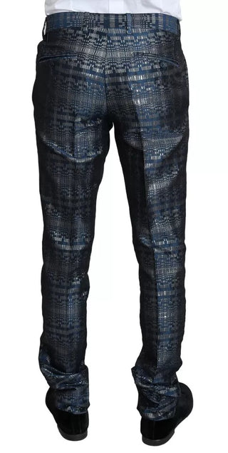 Traje ajustado de 2 piezas azul y plata brillante GOLD  