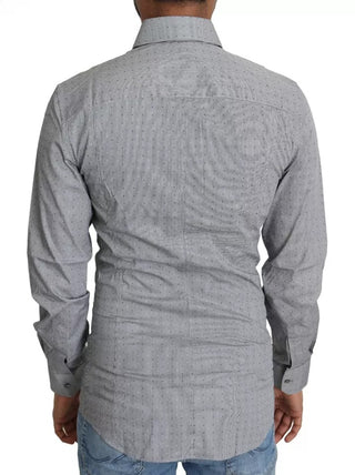 Camisa formal gris SICILIA con puntos y corte semi ajustado  