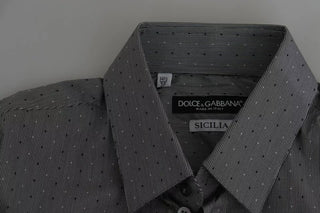 Camisa formal gris SICILIA con puntos y corte semi ajustado  