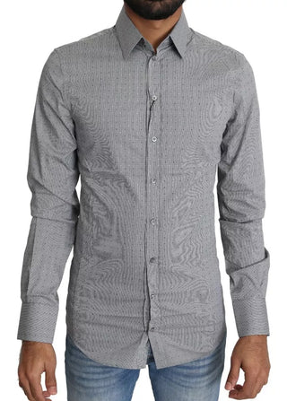 Camisa formal gris SICILIA con puntos y corte semi ajustado  