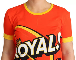 Camiseta naranja con cuello redondo y estampado Royals  