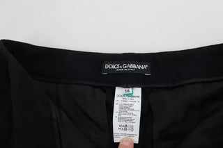 Schwarze Skinny-Hose aus Stretch-Jungfernwolle