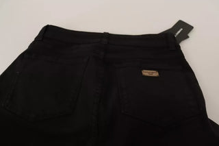 Schwarze Skinny-Jeans aus Baumwoll-Stretch-Denim