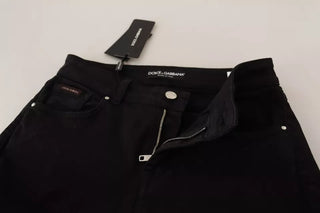 Schwarze Skinny-Jeans aus Baumwoll-Stretch-Denim