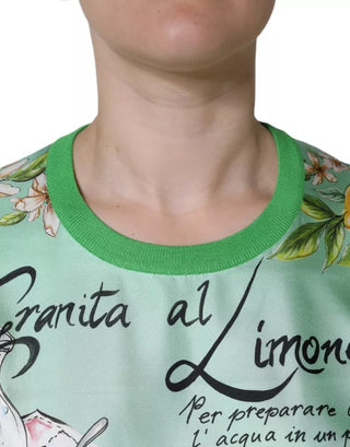 Grüner Seiden-Granita Al Limone Langarmpullover