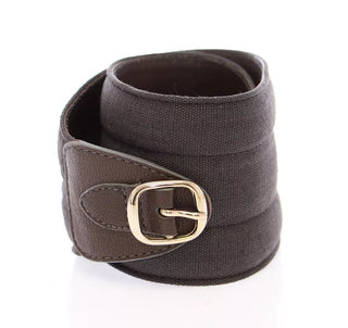 Cinturón marrón D&G de cuero con logo de lino  
