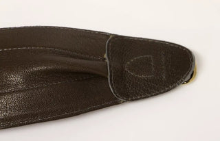 Cinturón marrón D&G de cuero con logo de lino  