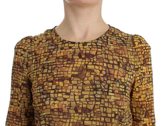 Blusa de Seda con Estampado de Mosaico Multicolor