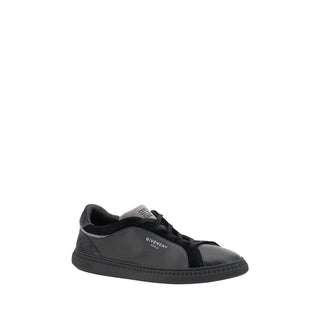 Schwarze Leder-G-Set-Sneaker