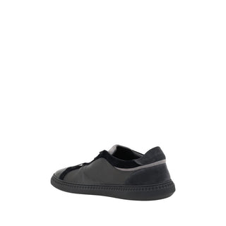 Schwarze Leder-G-Set-Sneaker