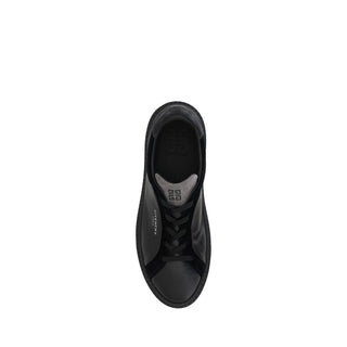 Schwarze Leder-G-Set-Sneaker