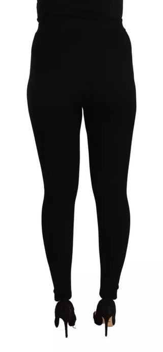 Schwarze Stretch-High-Waist-Hose