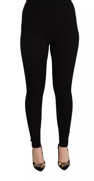Schwarze Stretch-High-Waist-Hose