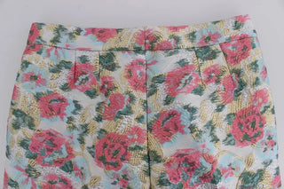 Weiße pinkfarbene florale Brokathose