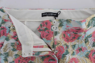 Weiße pinkfarbene florale Brokathose