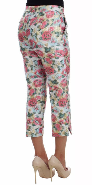Weiße pinkfarbene florale Brokathose