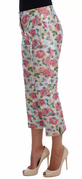 Weiße pinkfarbene florale Brokathose