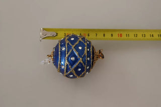 Gold-Messing-Blau Christbaumkugel Kristall Haken Ohrringe Schmuck