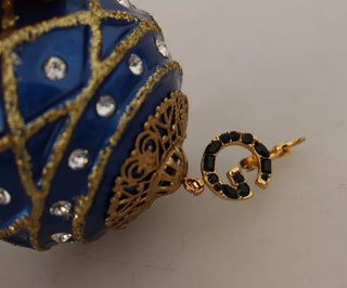 Gold-Messing-Blau Christbaumkugel Kristall Haken Ohrringe Schmuck