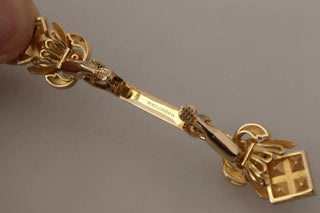 Broche de collar de plata de ley 925 chapado en oro con cristal