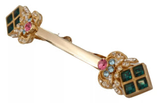 Broche de collar de plata de ley 925 chapado en oro con cristal