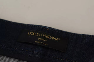 Pantalones cortos vaqueros azul oscuro adornados