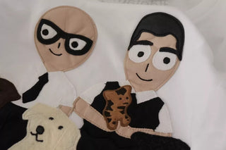 Weißes T-Shirt aus Baumwolle mit #DGFamily Patch