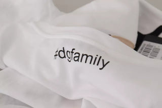 Weißes T-Shirt aus Baumwolle mit #DGFamily Patch