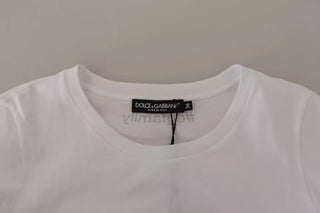 Weißes T-Shirt aus Baumwolle mit #DGFamily Patch