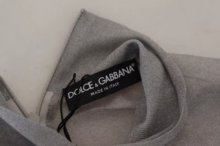 Suéter gris transparente de cuello alto