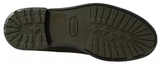 Zapatos de vestir verdes de cuero con suela de goma